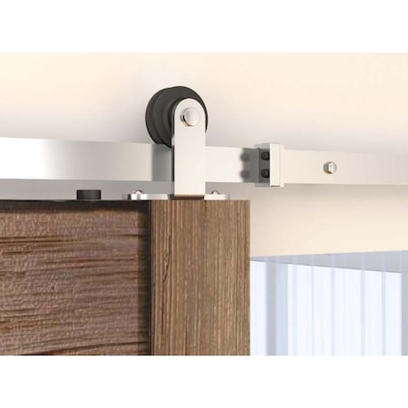 Orca Hardware 8' Flat Track Kit, Top Mount Hangers, Satin Nickel Finish FTTM-SN-8